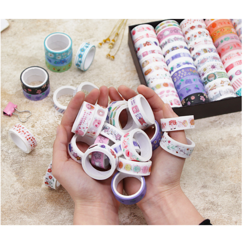 Caixa de debuxos animados 60 Rolls DIY Decorative Stickers Box